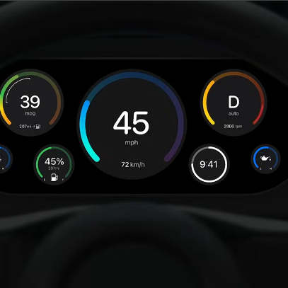 Image of a digital gauge cluster as a prototype