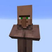 Image of a Minecraft villager in the sky