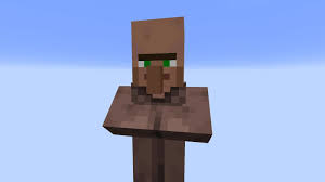 Image of a Minecraft villager in the sky